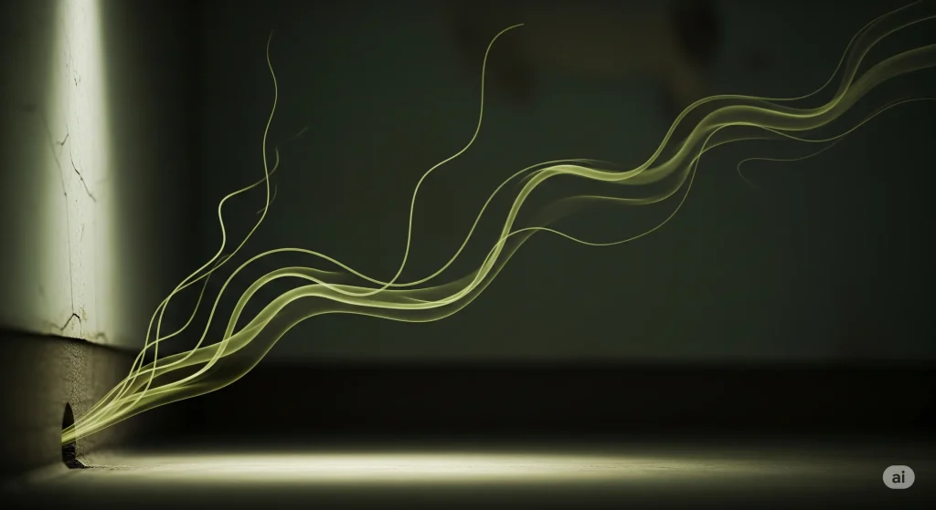 An abstract photograph showing an unpleasant odor, a common sign of a hidden pest problem.
