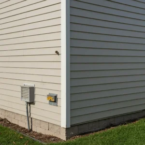 Clean modern house with subtle signs of ants, mosquito, cockroach, spider, mouse, and termite prevention — bright daylight, pest-safe home exterior