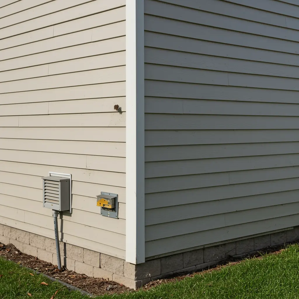 Clean modern house with subtle signs of ants, mosquito, cockroach, spider, mouse, and termite prevention — bright daylight, pest-safe home exterior